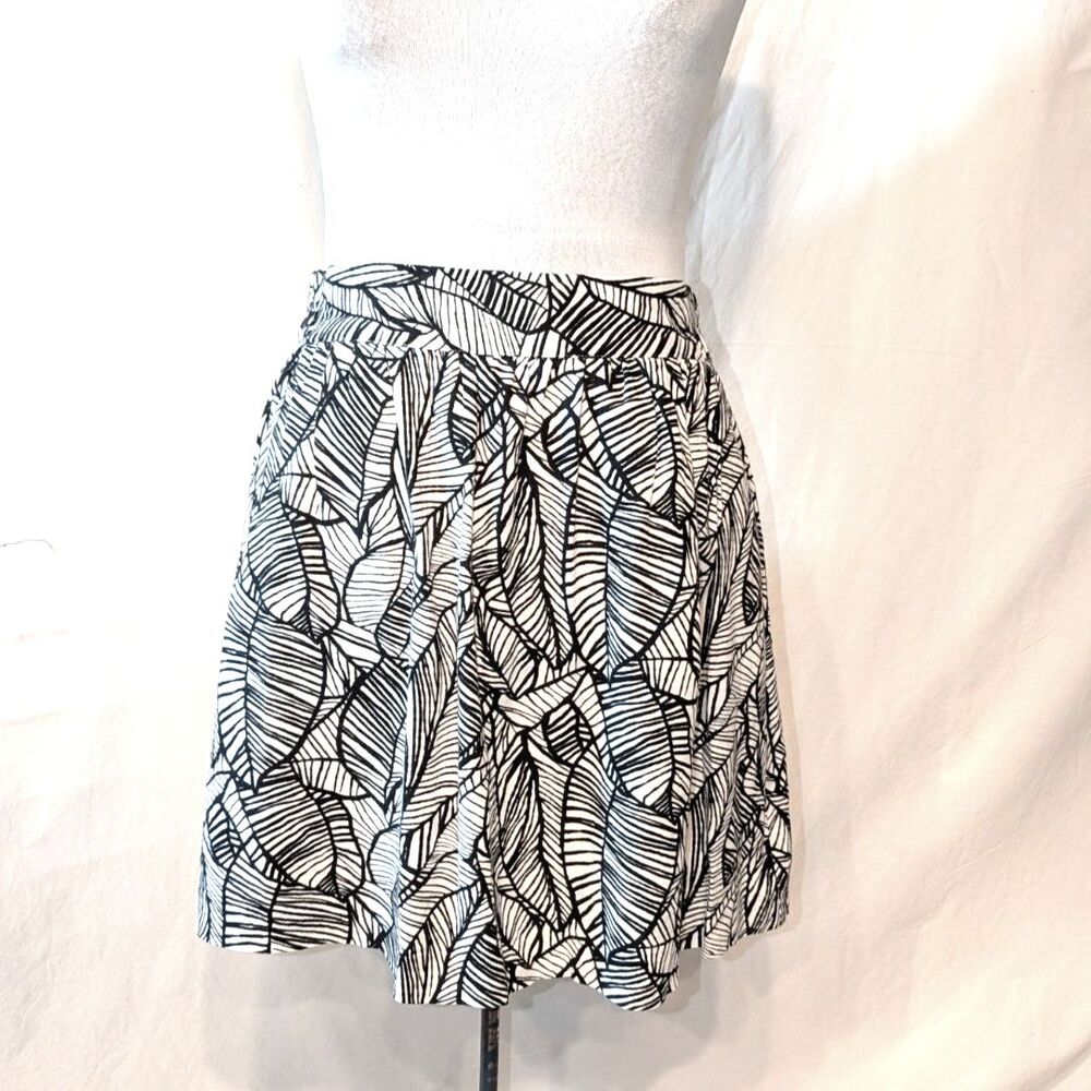 Loft Tropical Leaf Linen Skirt, size M